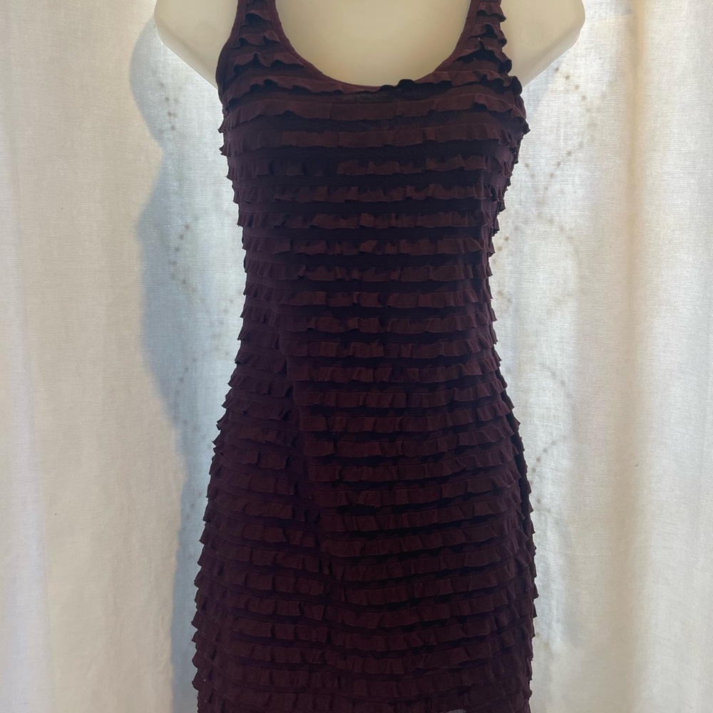 Elegant Ruffled Purple Dress